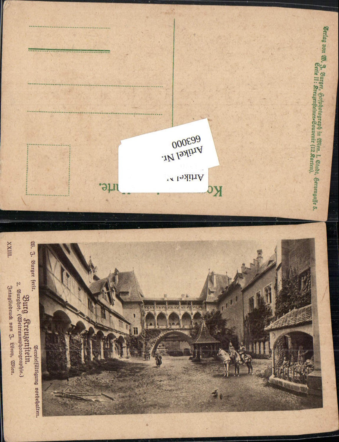 663000,W.J. Burger Burg Kreuzenstein bei Korneuburg Leobendorf Burghof