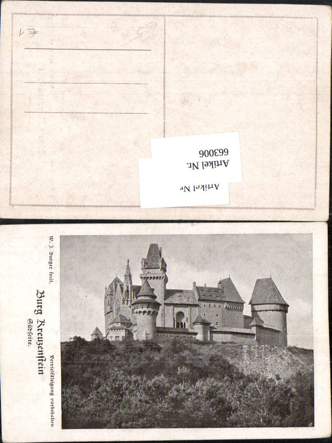 663006,W.J. Burger Burg Kreuzenstein bei Korneuburg Leobendorf