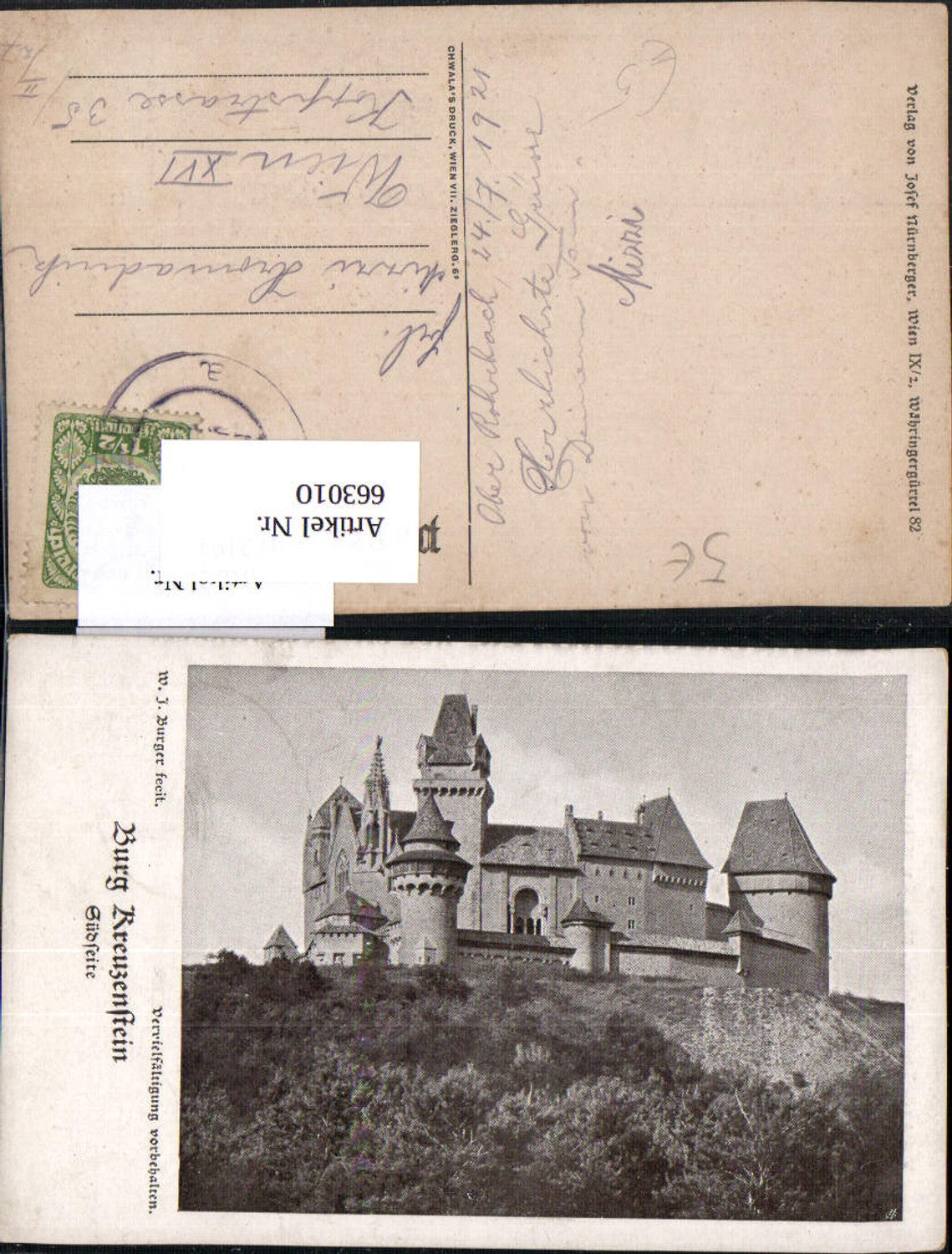 663010,W.J. Burger Burg Kreuzenstein bei Korneuburg Leobendorf