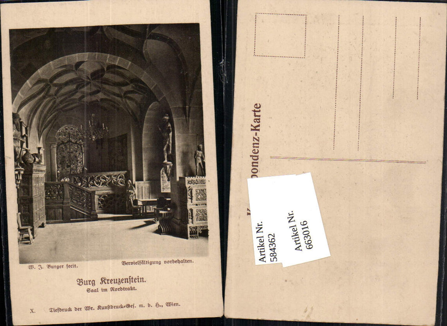 663016,W.J. Burger Burg Kreuzenstein bei Korneuburg Leobendorf