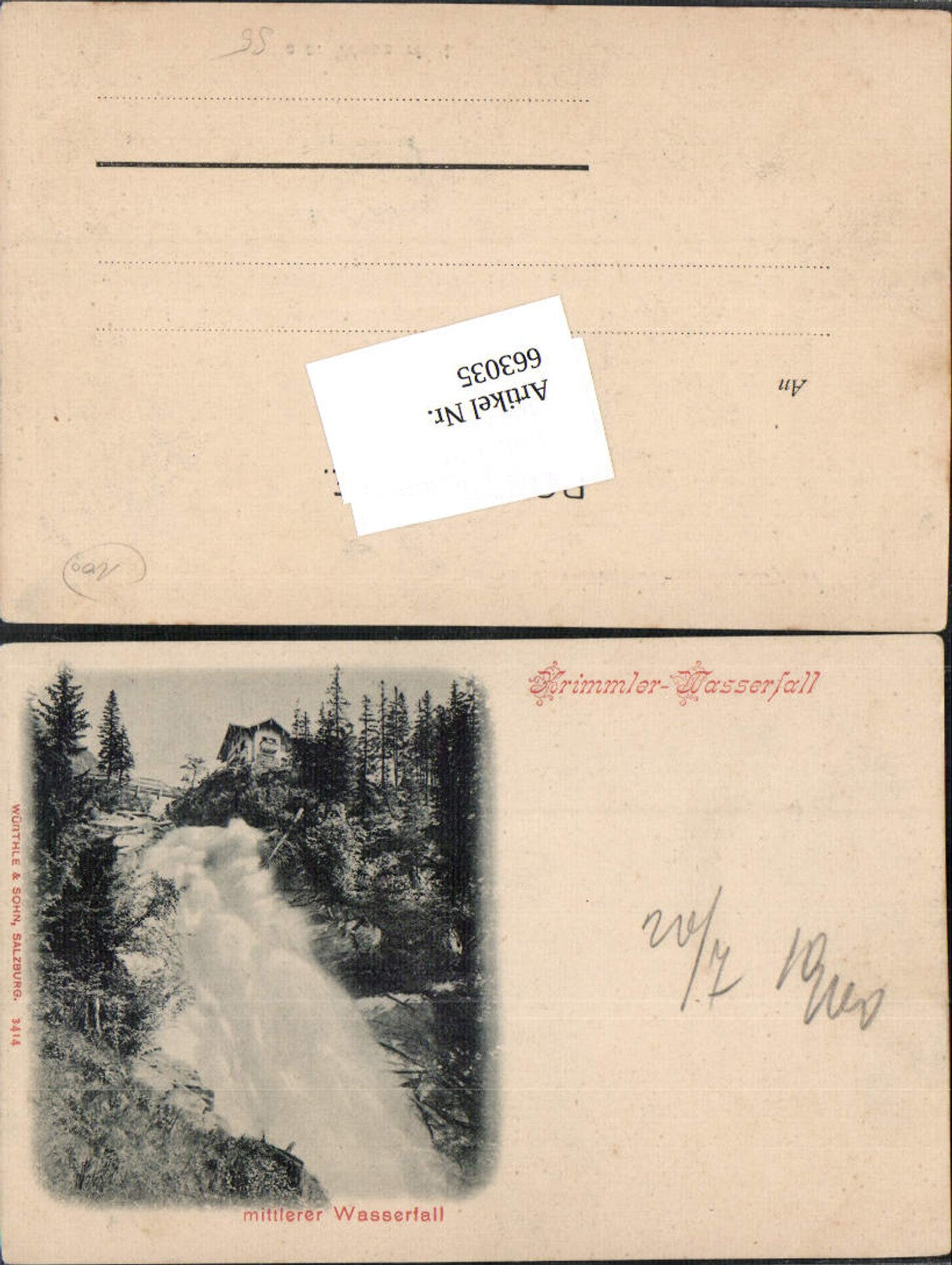663035,Krimml im Pinzgau Wasserfall pub Würthle & Sohn 3414