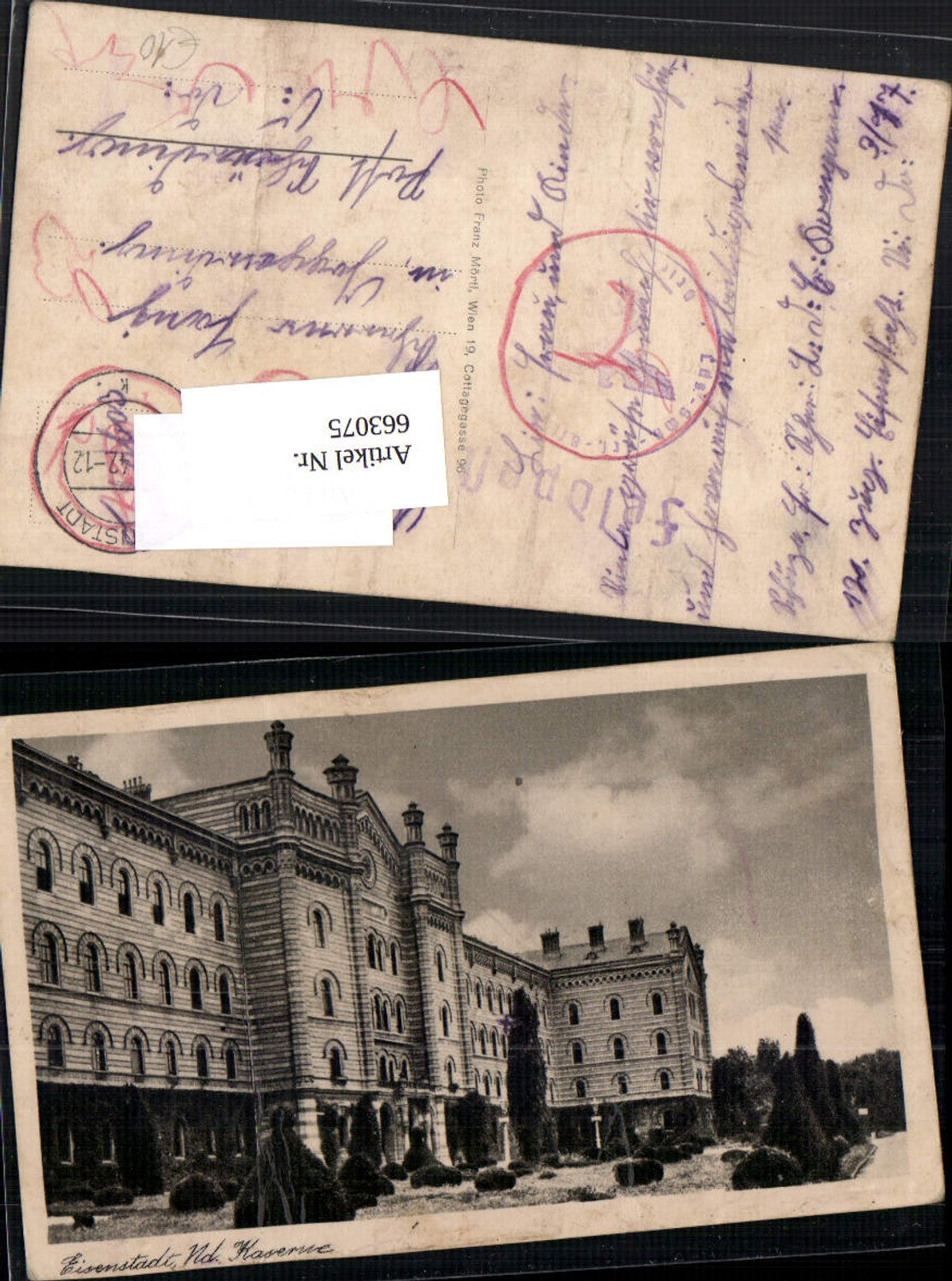 663075,Eisenstadt Kaserne Feldpost 1942