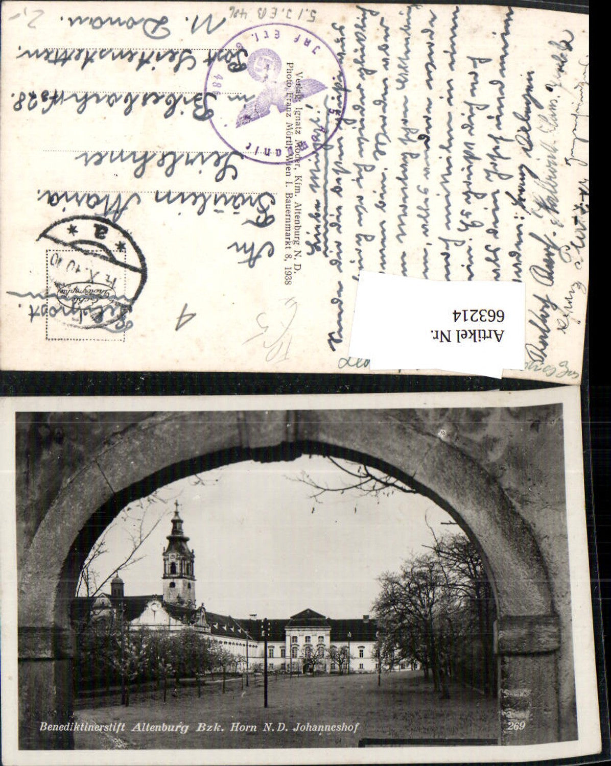 663214,Foto Ak Benediktinerstift Altenburg Johanneshof Feldpost 5 Kompanie