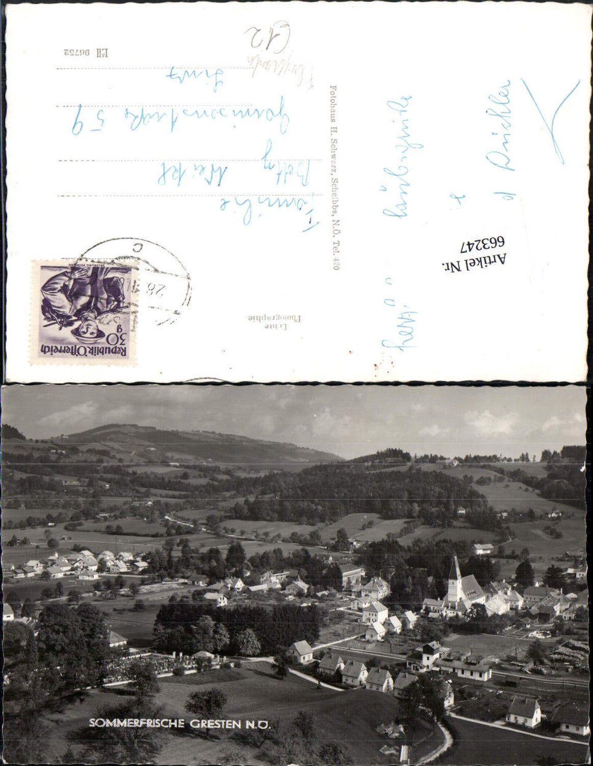 663247,Fliegeraufnahme Gresten Totale