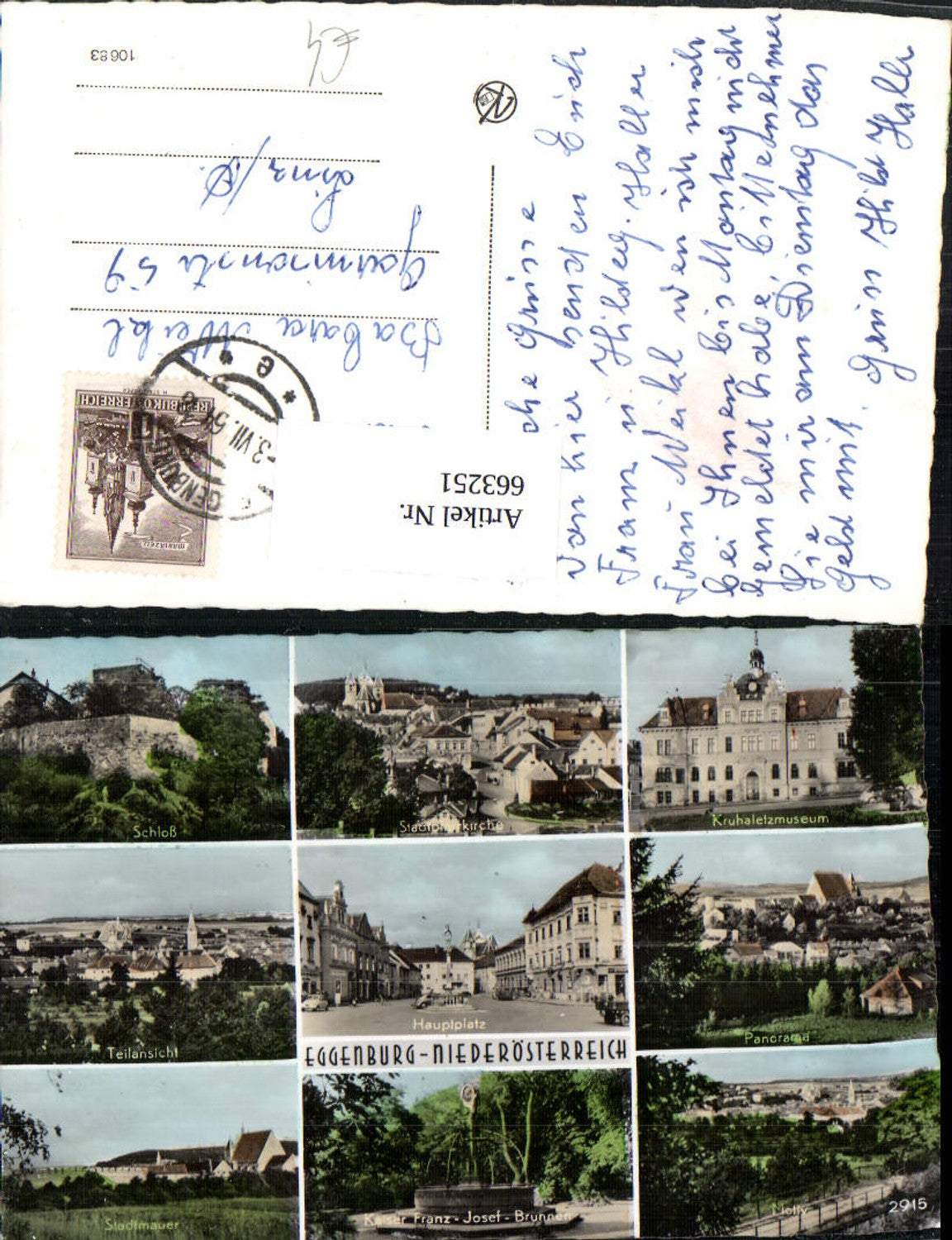 663251,Mehrbild Ak Eggenburg Schloss Stadtmauer Panorama