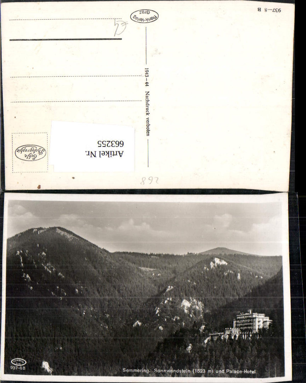 663255,Foto Ak Semmering Sonnwendstein u. Palace-Hotel