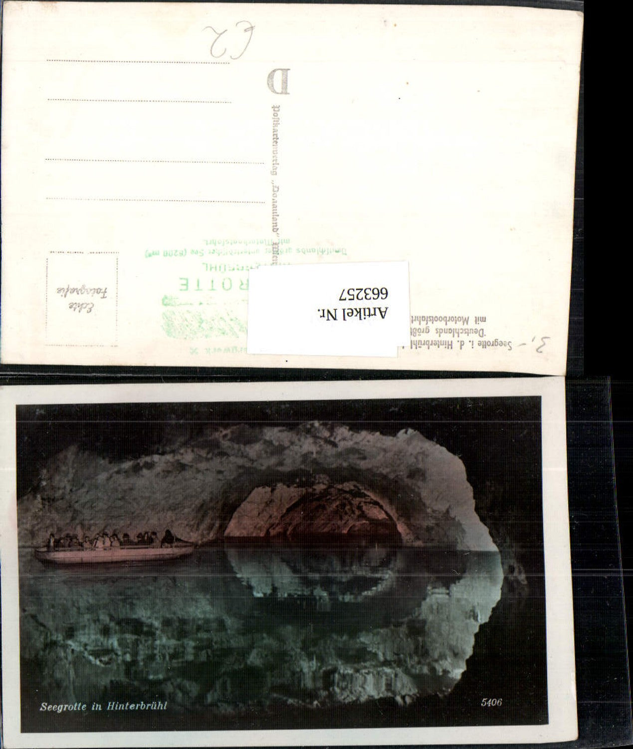 663257,Foto Ak Seegrotte in Hinterbrühl Boot