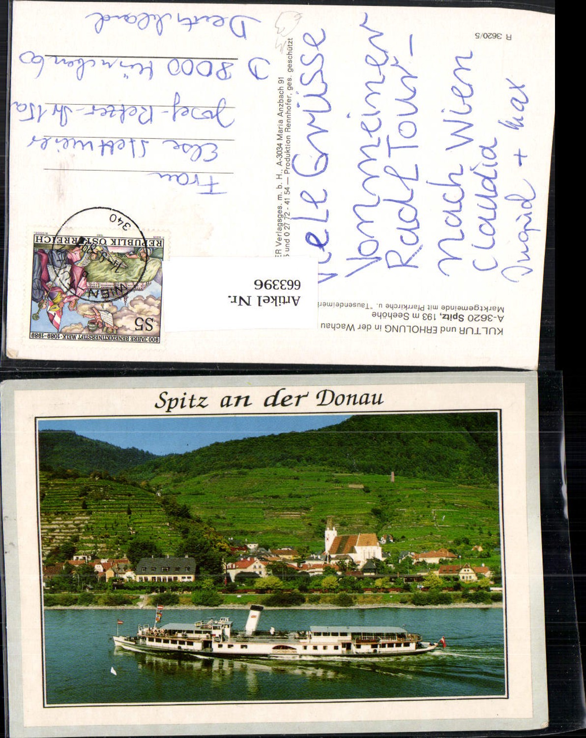 663396,Spitz a. d. Donau Marktgemeinde mit Pfarrkirche Schiff Dampfer Schönbrunn