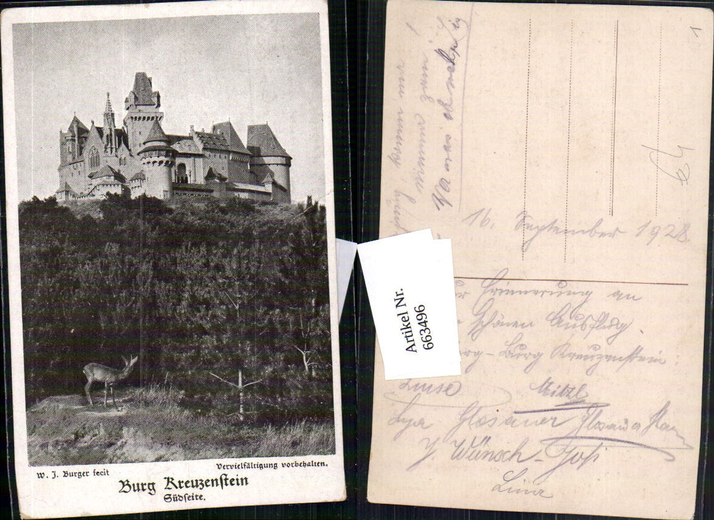 663496, W. Burger Burg Kreuzenstein bei Leobendorf Korneuburg