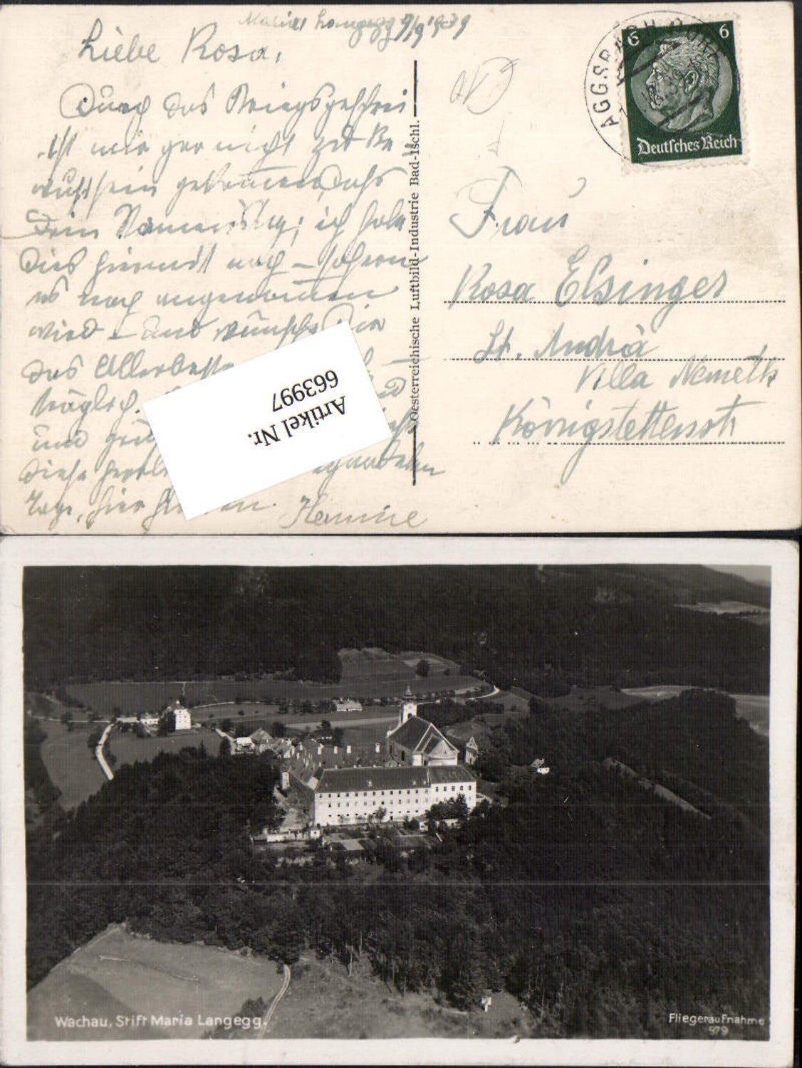 663997,Fliegeraufnahme 979 Maria Langegg Aggsbach Dorf