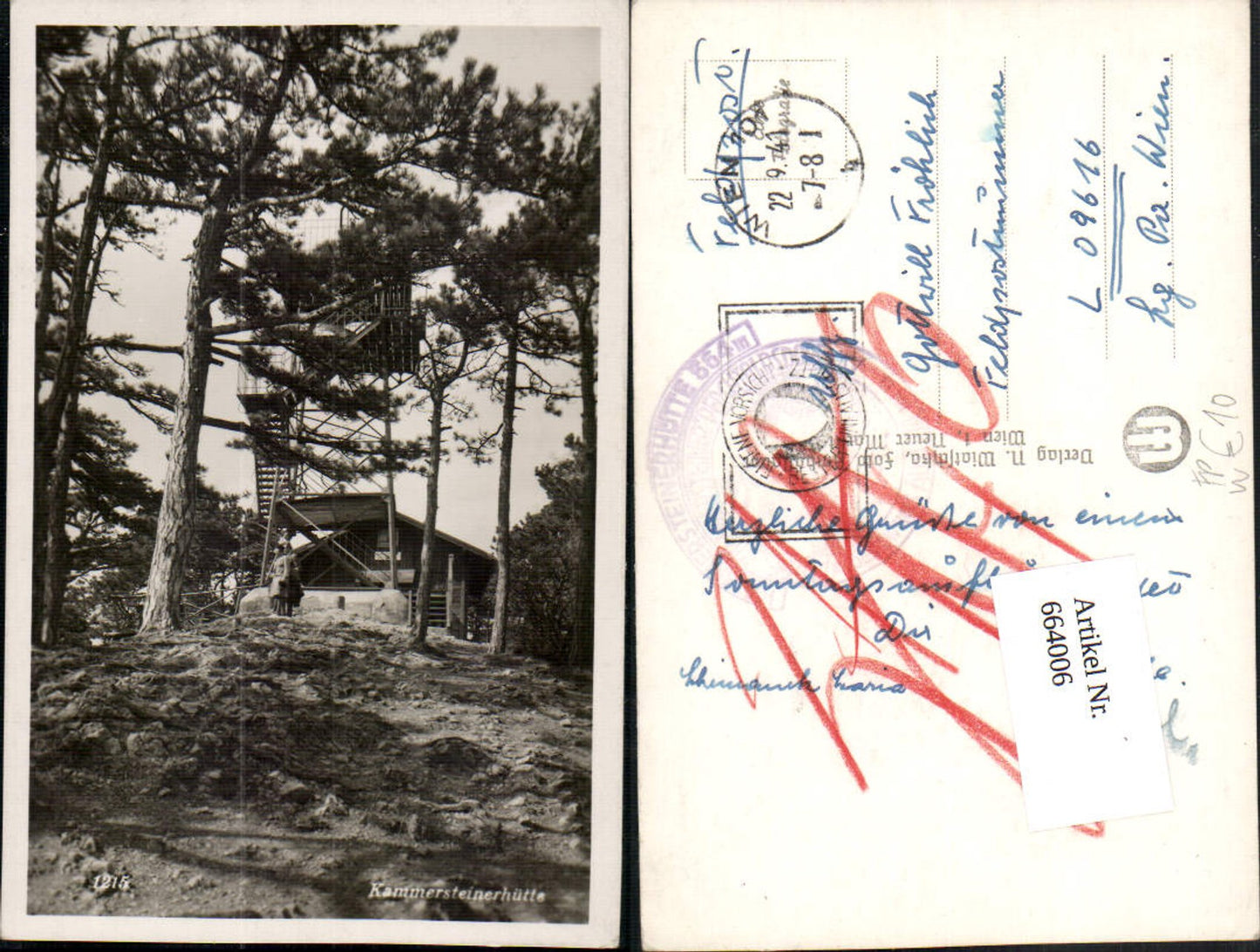 664006,Kammersteinerhütte Föhrenberg Perchtoldsdorf Feldpost