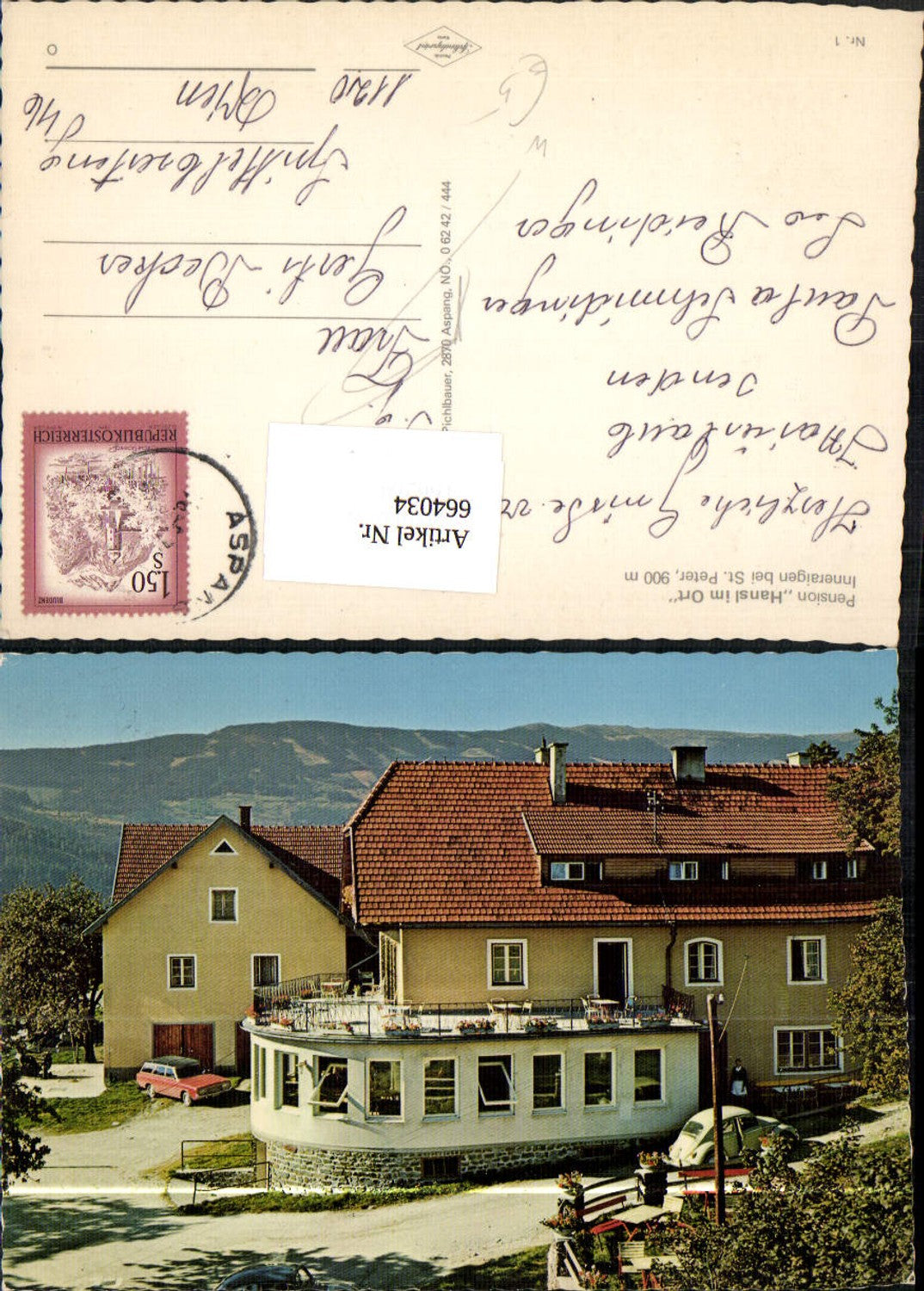 664034,Inneraigen b. St Peter Pension Hansl im Ort Aspangberg-St. Peter