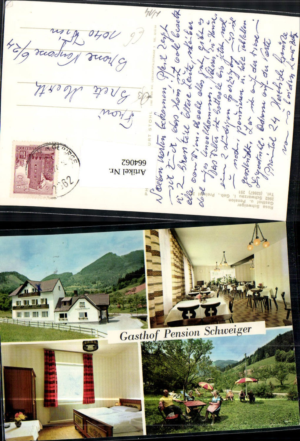 664062,Mehrbild Ak Schwarzau i. Gebirge Gasthof Pension Rosa Schweiger