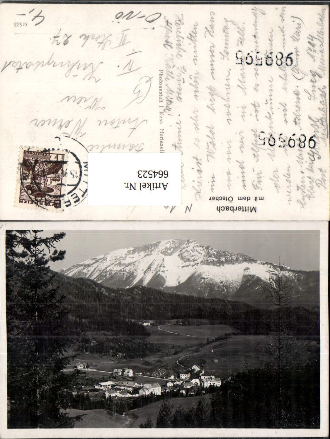 664523,Foto Ak Mitterbach am Erlaufsee mit dem Ötscher