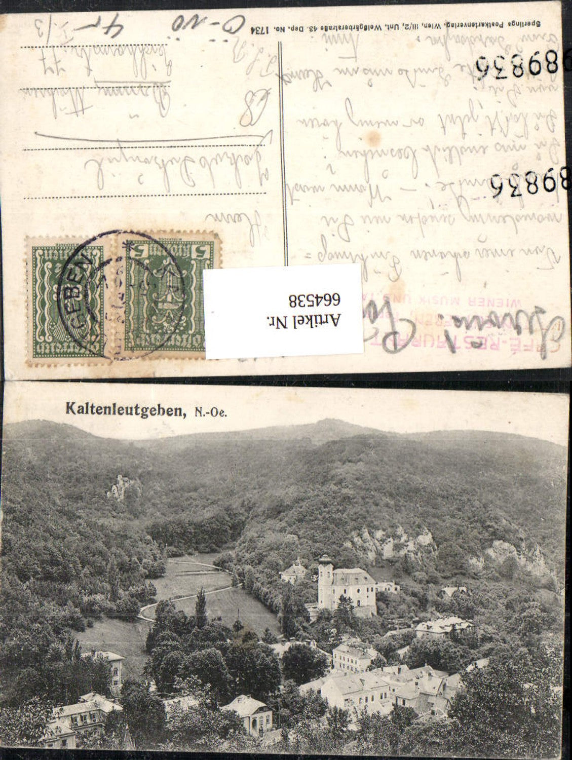 664538,Kaltenleutgeben Ansicht pub Sperling 1734