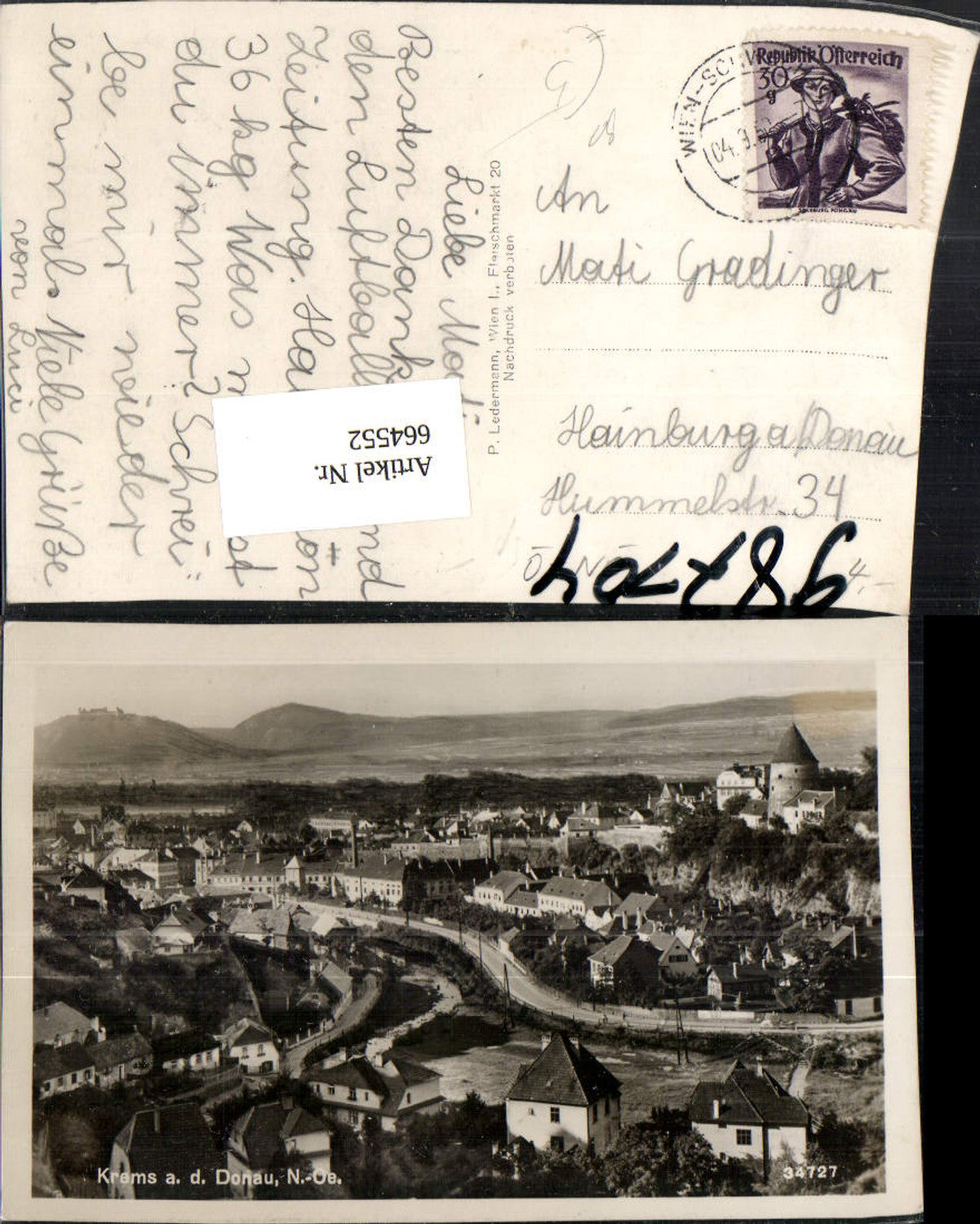 664552,Foto Ak Krems a. d. Donau Ansicht Bahnpost Wien Schwechat