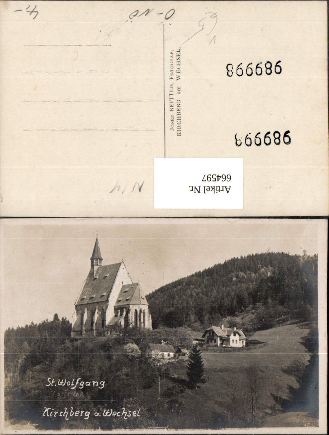 664597,Foto Ak St Wolfgang Kirchberg a. Wechsel pub J. Reitter