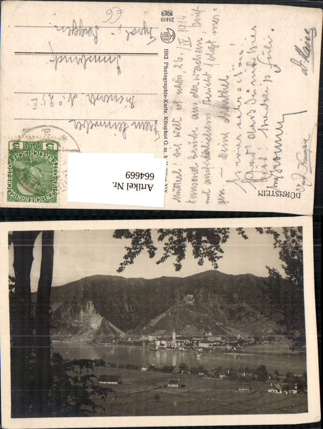 664669,Dürnstein Ansicht vom anderen Ufer aus pub Kilophot 21419