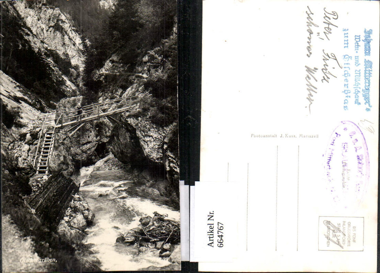 664767,Foto Ak Ötschergräben Mitterbach a. Erlaufsee