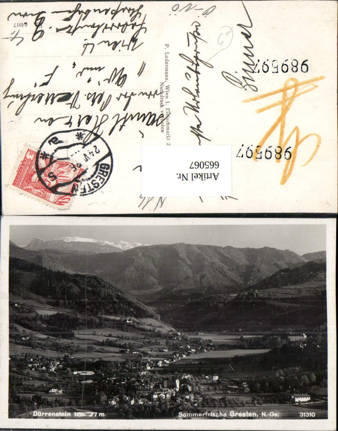 665067,Foto Ak Gresten mit Dürrenstein