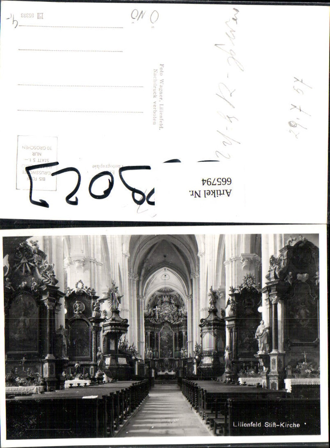 665794,Foto Ak Lilienfeld Stift Kirche Innenansicht