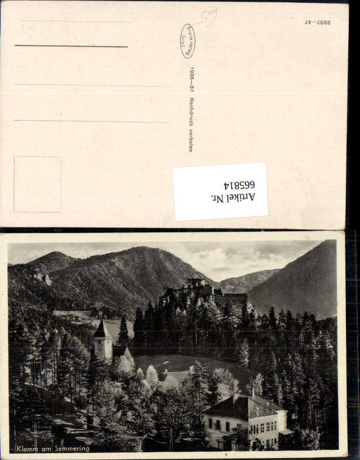 665814,Klamm am Sememring Breitenstein mit Burgruine