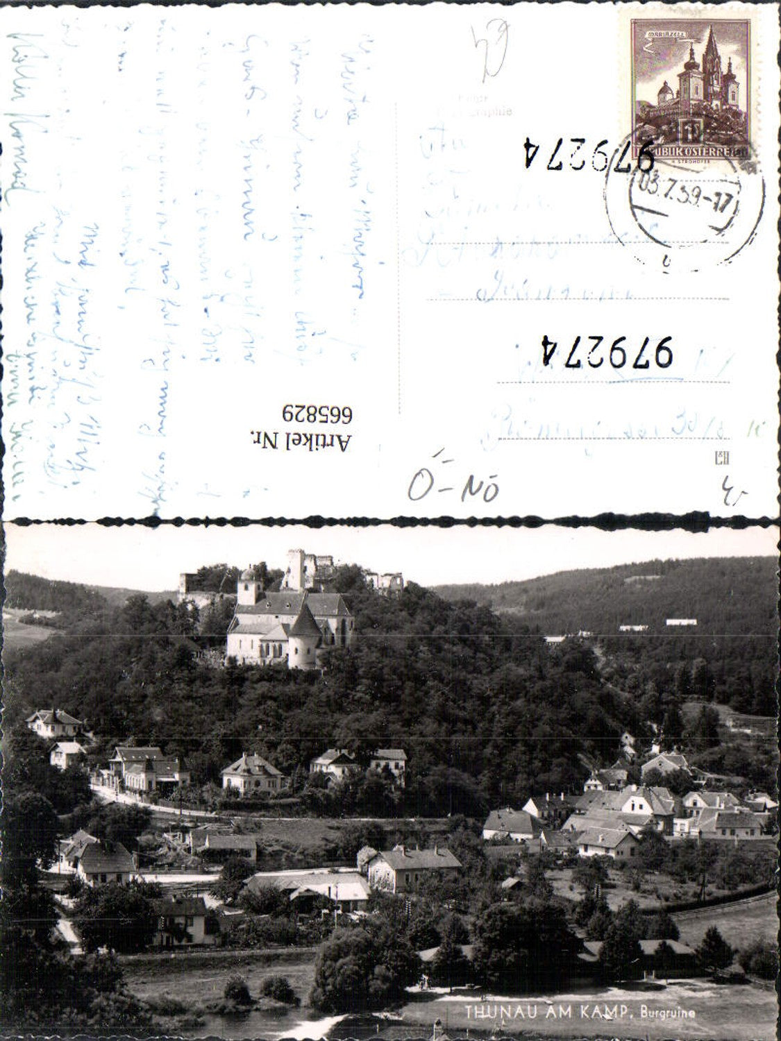 665829,Foto Ak Thunau a. Kamp Burgruine Gars am Kamp