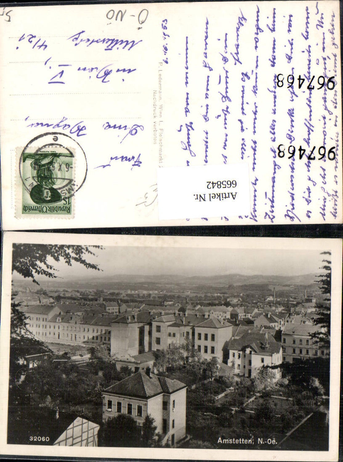 665842,Foto Ak Amstetten Ansicht 1953