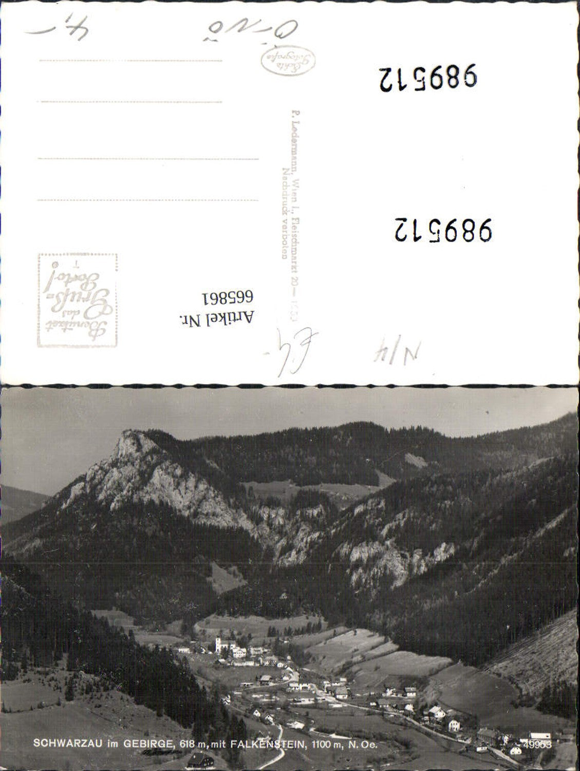 665861,Foto Ak Schwarzau i. Gebirge mit Falkenstein