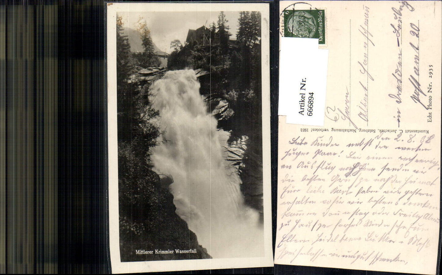 666894,Foto Ak Krimml Mittlerer Krimmler Wasserfall