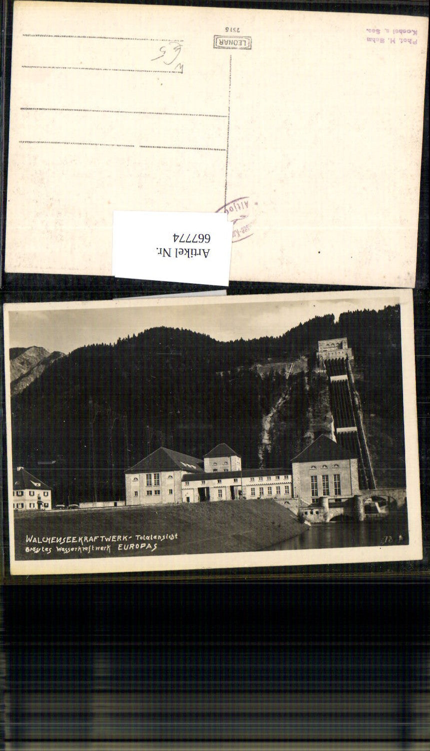 667774,Foto Ak Kochel am See Walchenseekraftwerk Totalansicht