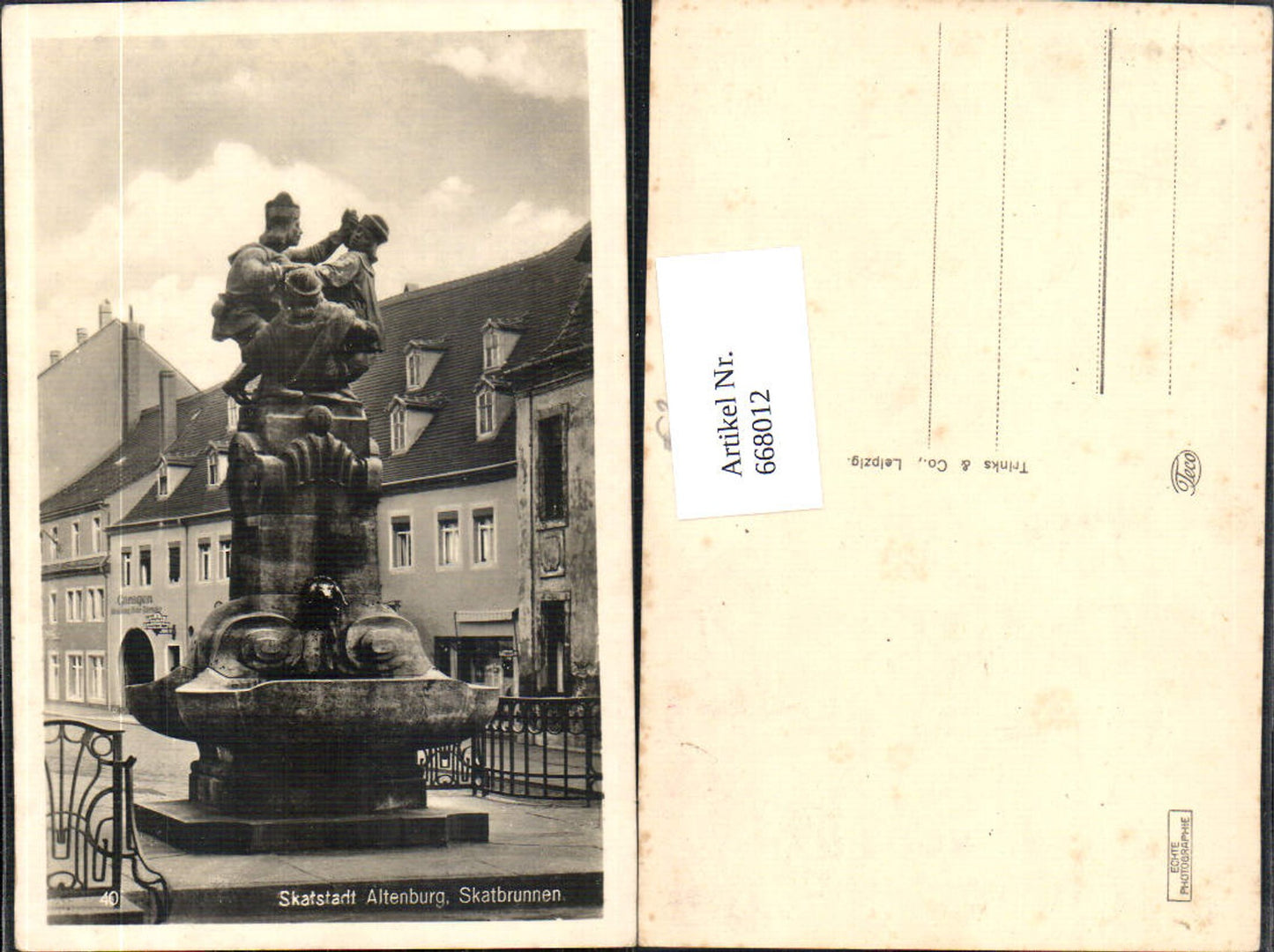 668012,Altenburg in Thüringen Skatbrunnen Skat Brunnen