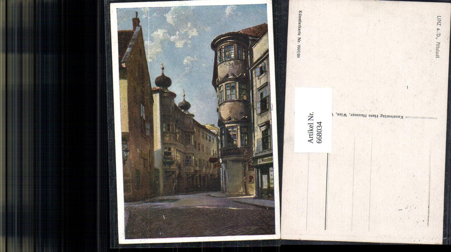 668034,Künstler AK Linz an der Donau Altstadt Erker pub Hans Hausner 7007/20