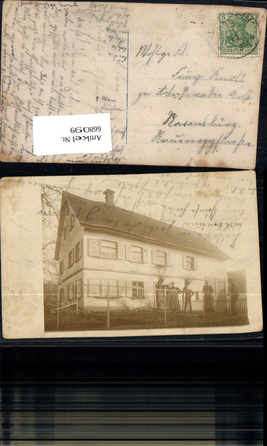 668099,tolle Foto-AK Laupheim Haus Familie LK Biberach