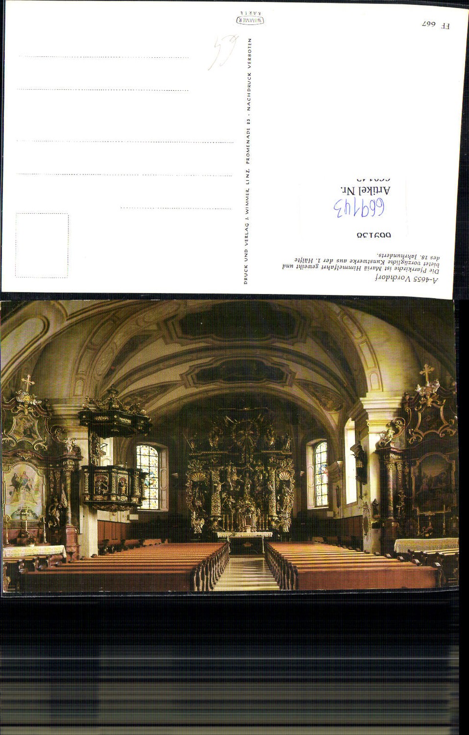 669143,Vorchdorf Pfarrkirche Ansicht Altar
