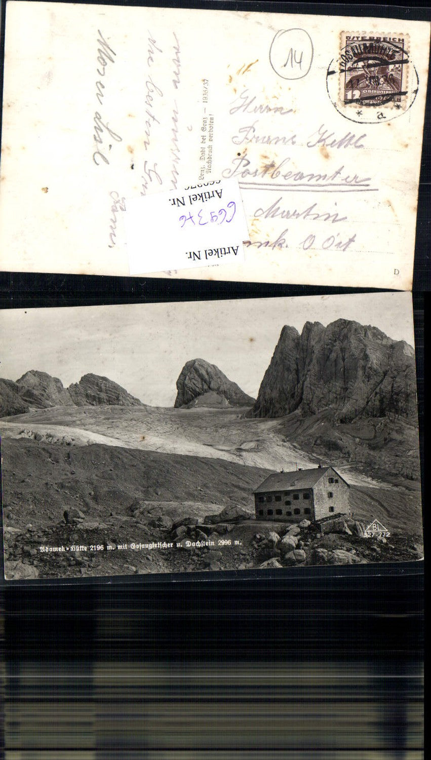 669376,Dachstein Gosau Adamekhütte Gosaugletscher Gletscher