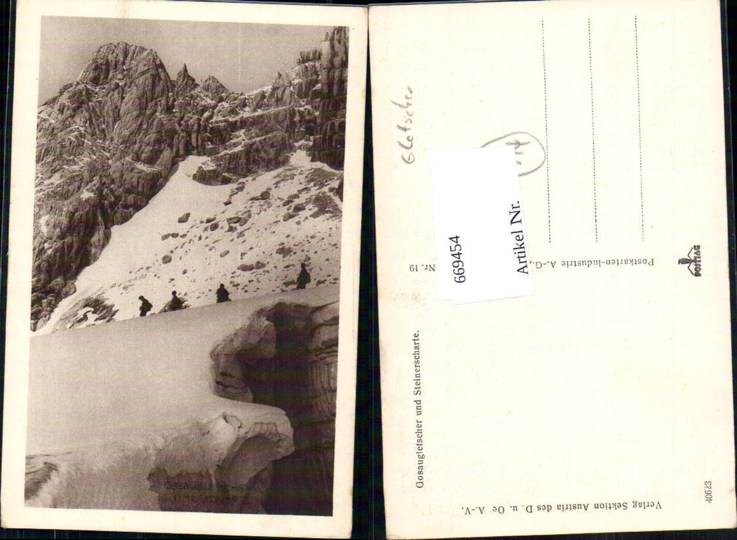 669454,Dachstein Gosau Gosaugletscher Steinerscharte Tourengeher