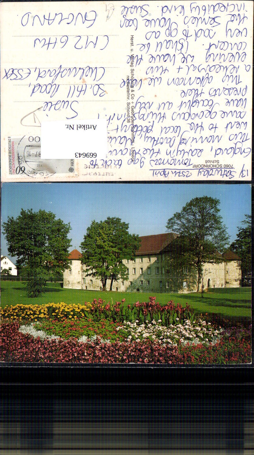 669643,Schorndorf Schloss Ansicht m. Blumen i. Vordergrund