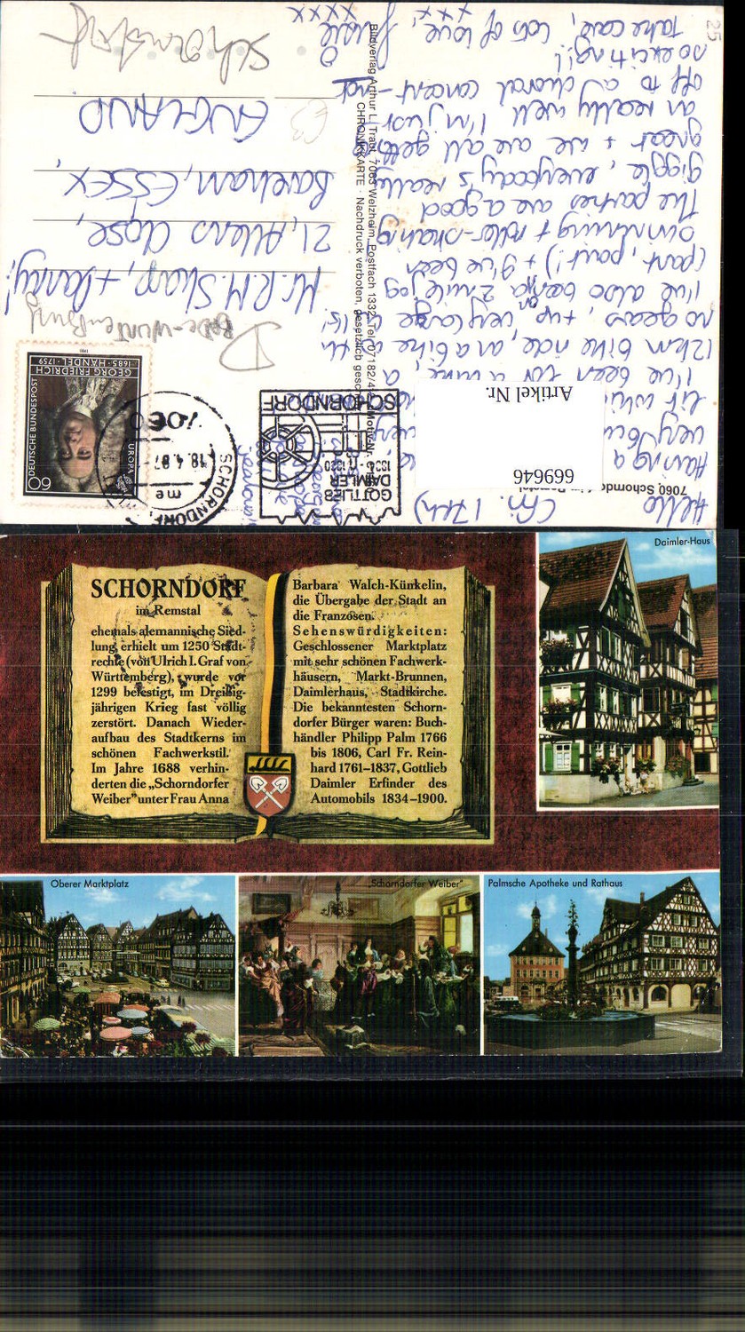 669646,Mehrbild Ak Schorndorf Remstal Daimlerhaus Marktplatz Rathaus