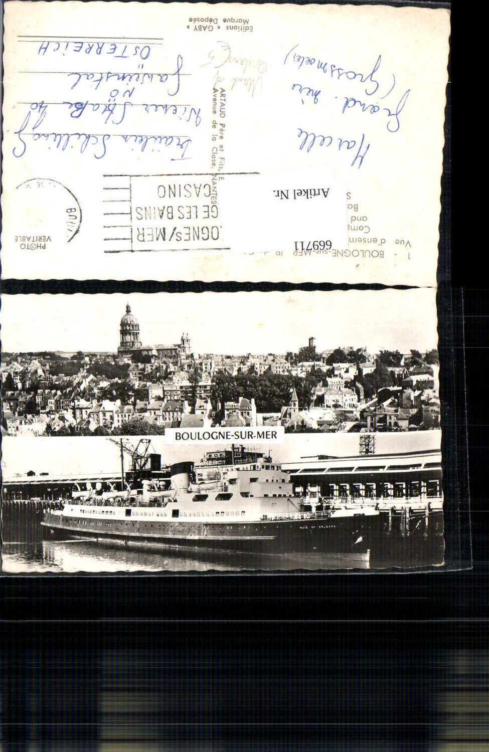 669711,Boulogne-sur-Mer France Bateau au Port Schiff Dampfer Maid of Orleans Hafen