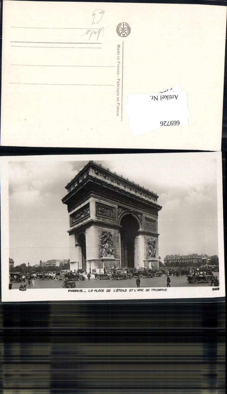 669726,Foto Ak Paris Arc de Triomphe Triumphbogen Automobile Auto France
