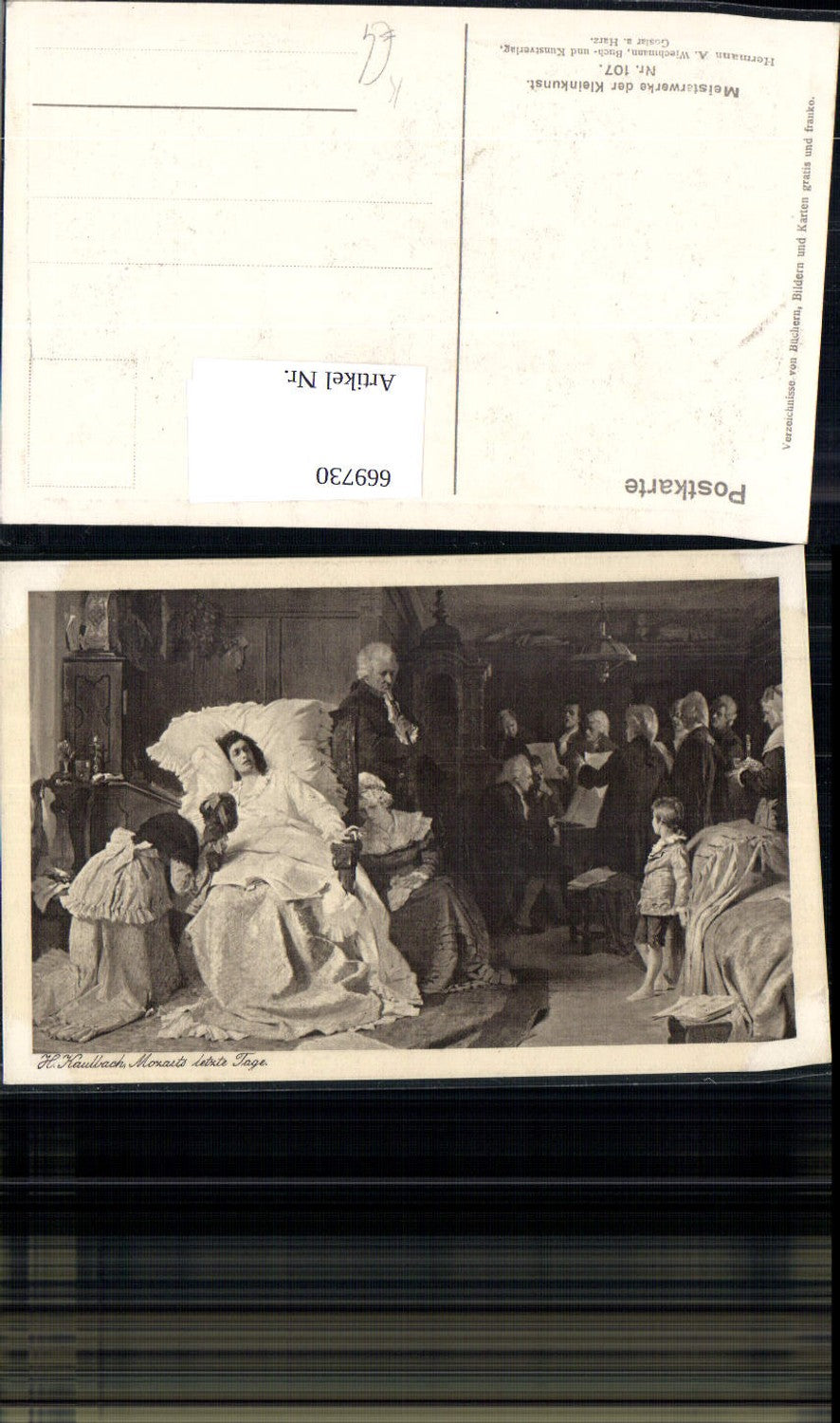 669730,Künstler Ak H. Kaulbach Mozarts letzte Tage Komponist Musik