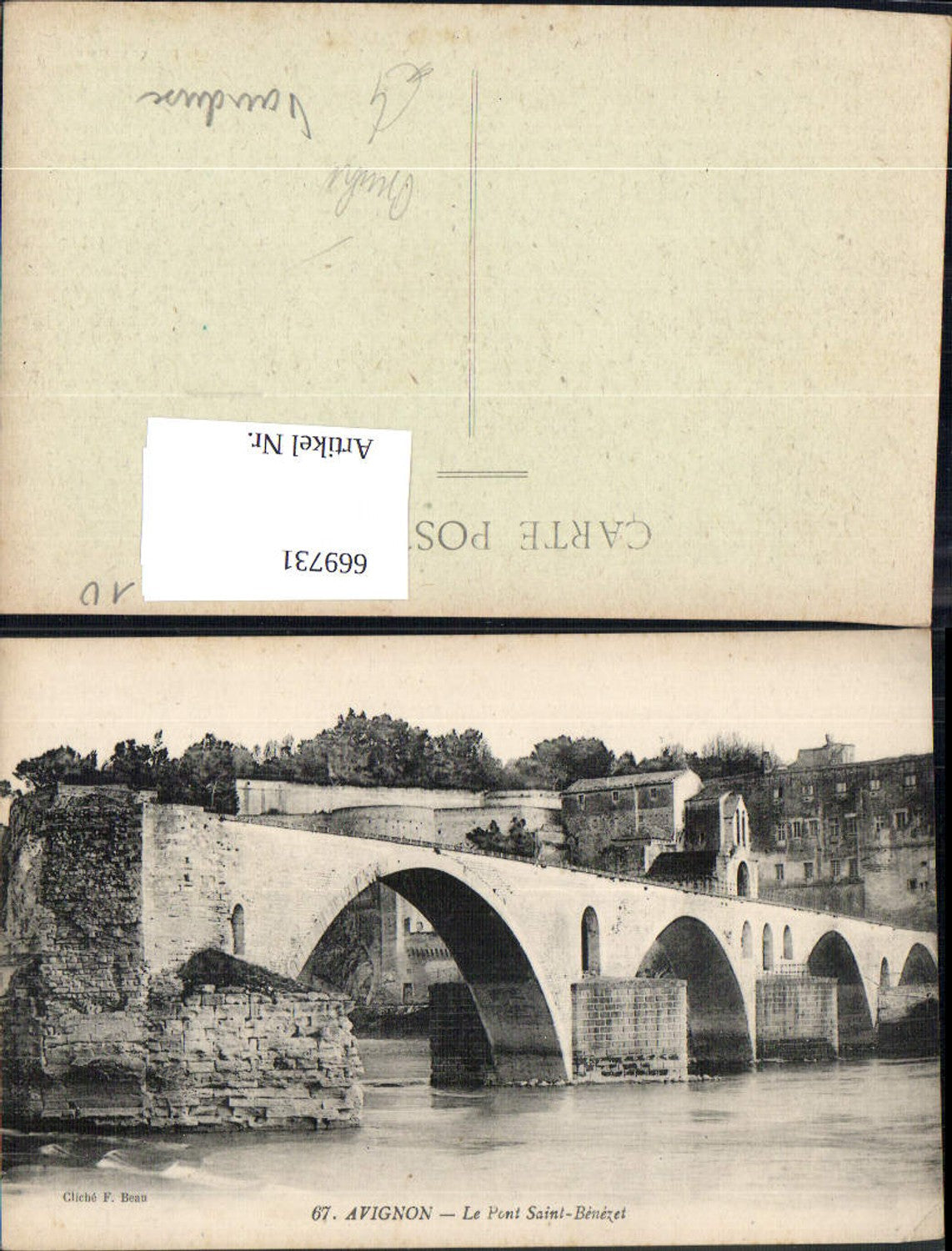 669731,Avignon Le Pont Saint-Benezet Brücke Viadukt France
