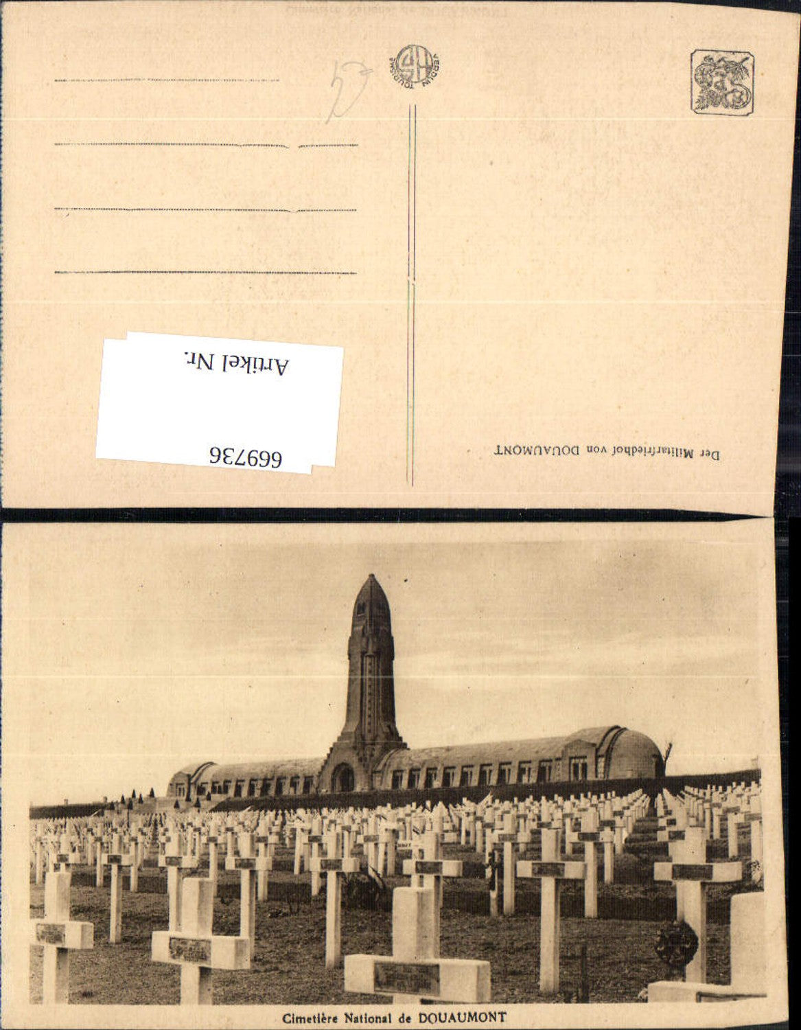 669736,Cimetiere National du Douaumont Ossuaire et Phare de Douaumont Friedhof WW2 France