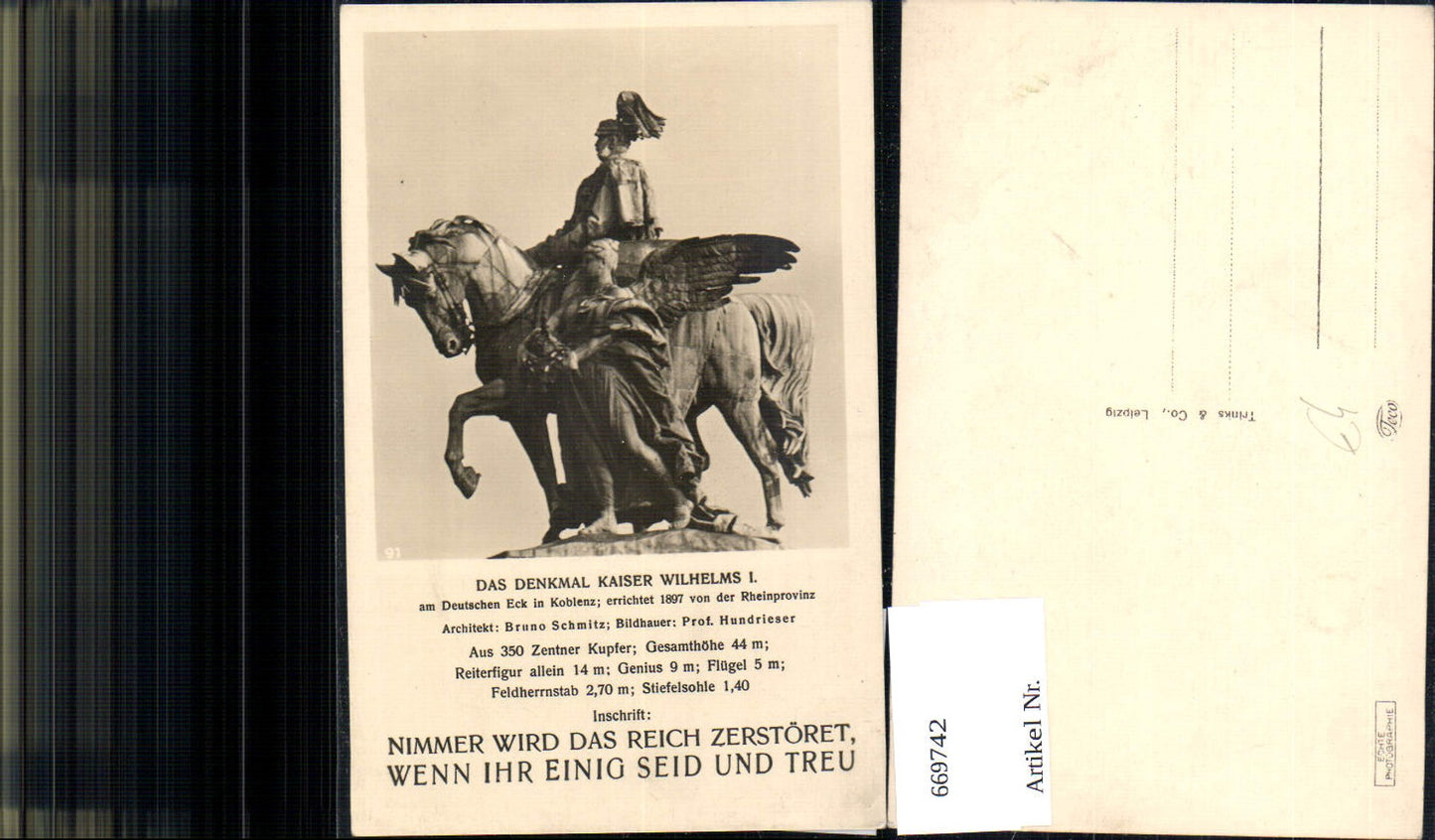 669742,Foto Ak Koblenz Deutscheck Denkmal Kaiser Wilhelms I Reiterdenkmal