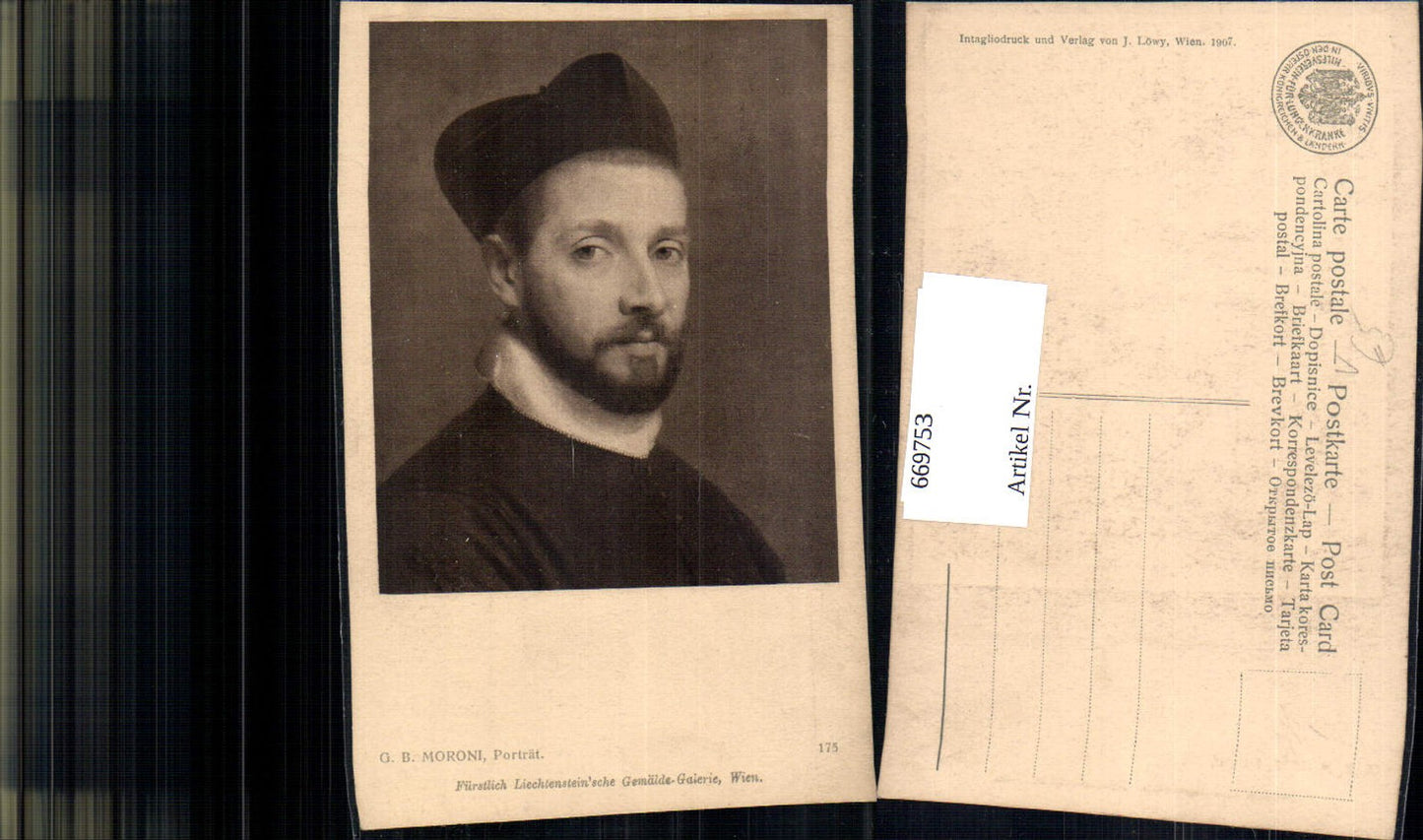 669753,Künstler Ak G. B. Moroni Portrait Priester Geistlicher Religion pub J. Löwy 175
