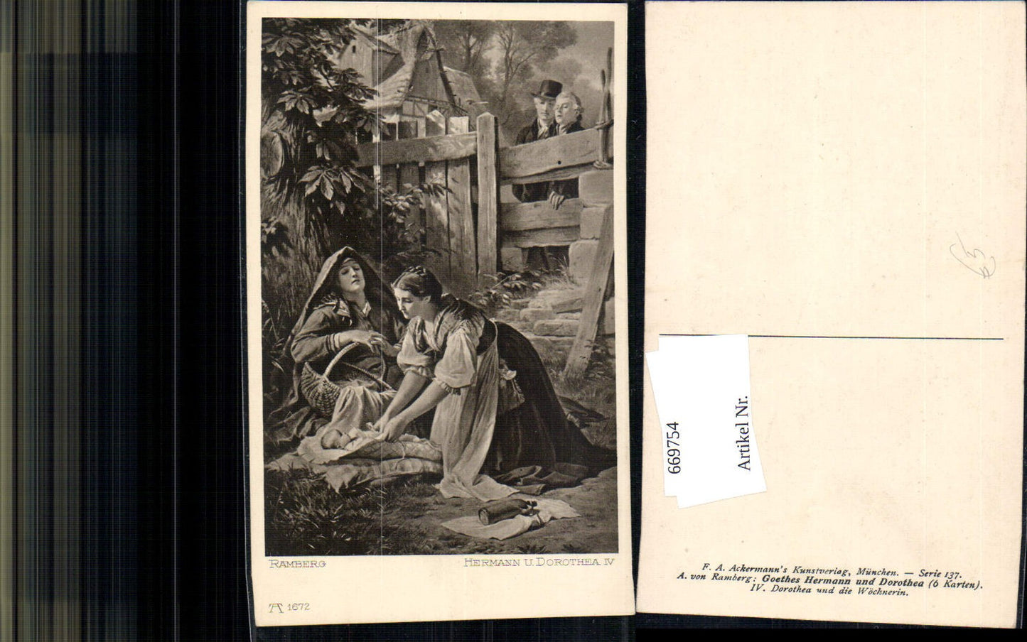 669754,Künstler Ak Ramberg Hermann u. Dorothea IV Goethe Dorothea u. d. Wöchnerin