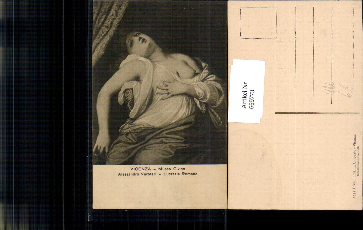 669773,Künstler Ak Alessandro Varotari Lucrezia Romana Barbusige Frau Erotik