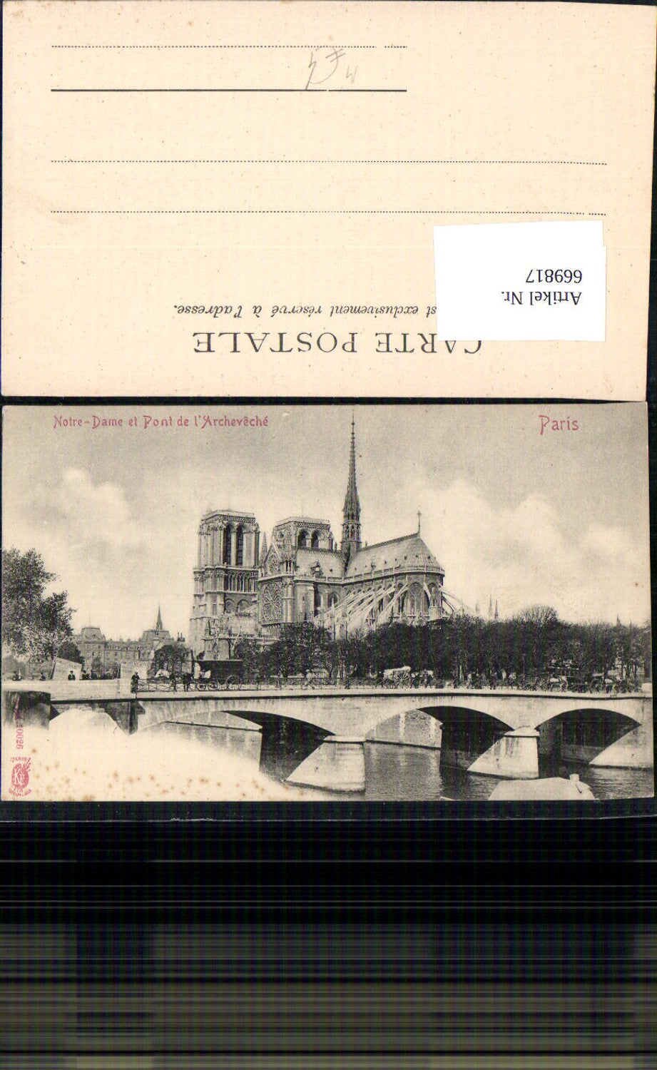 669817,Paris Notre-Dame et Pont de l Archeveche Brücke Kirche Kathedrale France