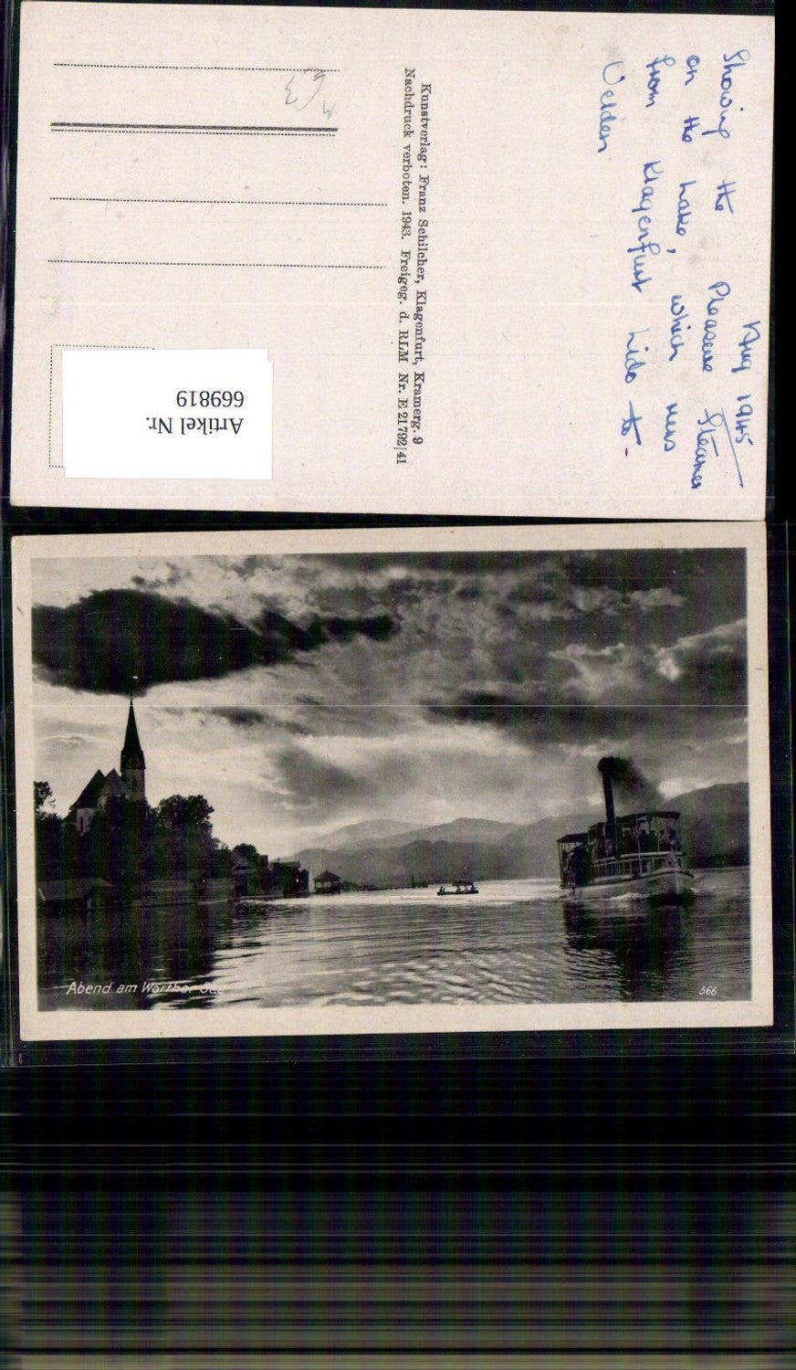 669819,Abend am Wörthersee Schiff Dampfer Binnenschiff Ruderboot